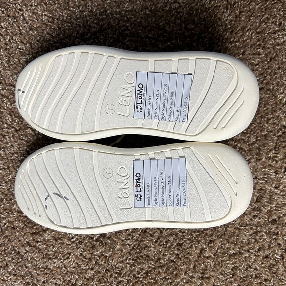 Lamo Green and Cream Slippers with Suede Accents - Picture 8 of 9